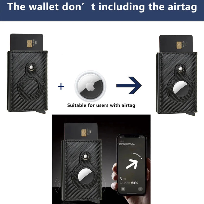 Carbon Fiber Apple Airtag Wallet