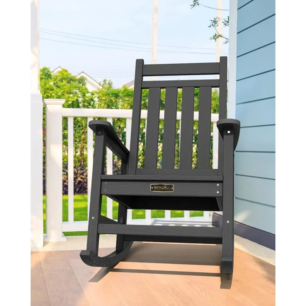 Wood Texture Outdoor Rocking Chair Set of 2